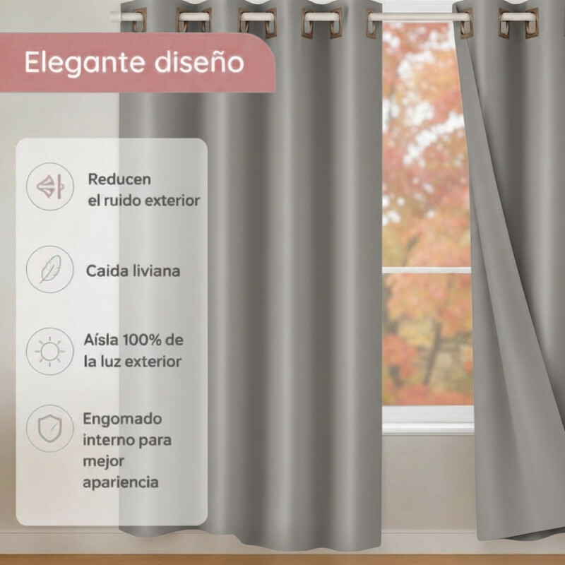 Paño cortina blackout 1,35m x 1,70m GRIS