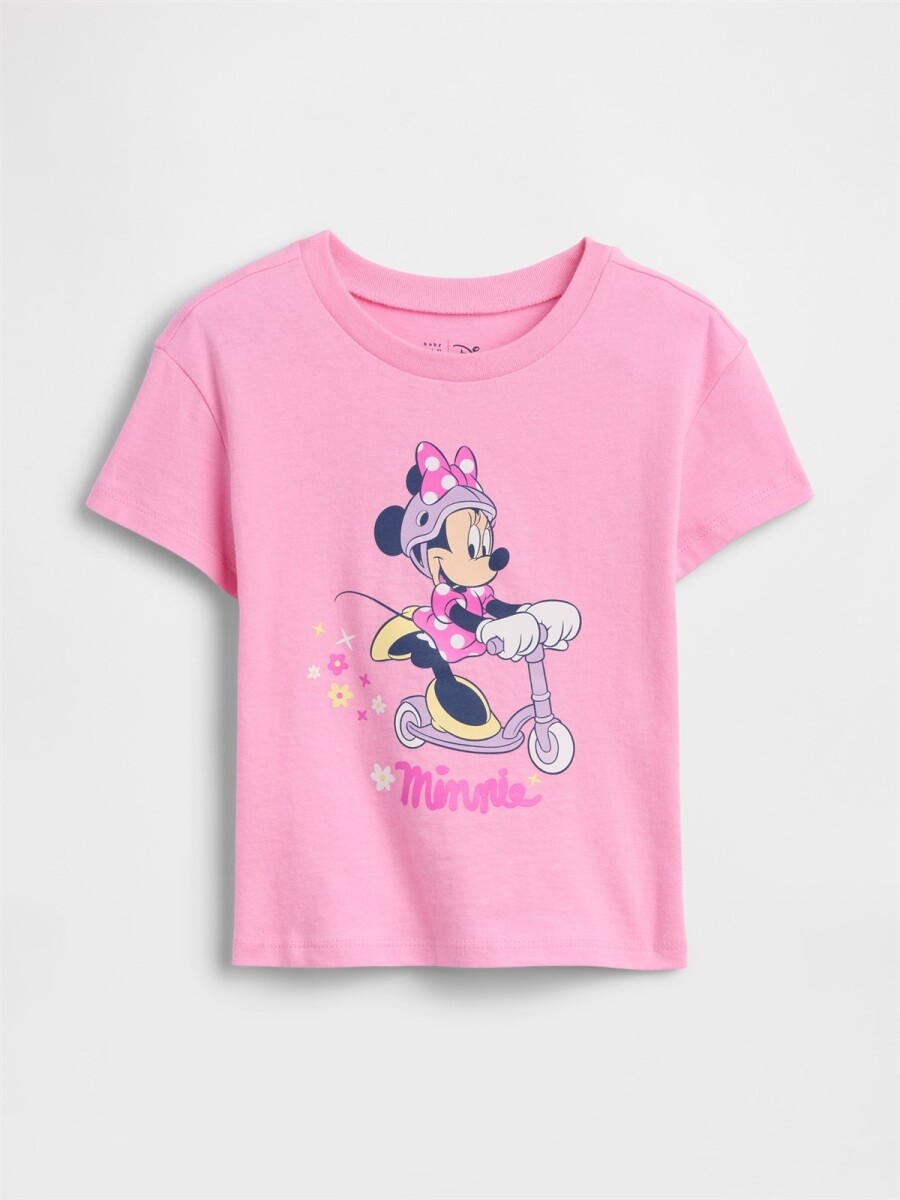 Remera Disney Manga Corta Toddler Niña - Parisian Pink 