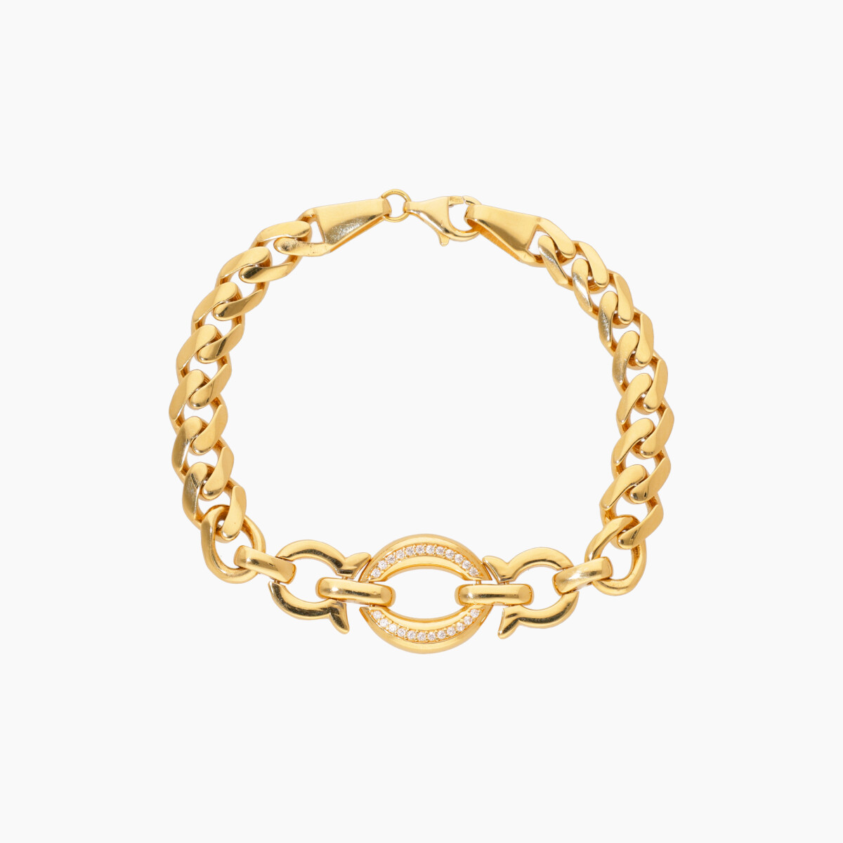 Pulsera En Oro 18k Con Circonias 