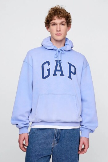 Buzo Canguro Logo Gap Hombre Jet Stream Blue 337