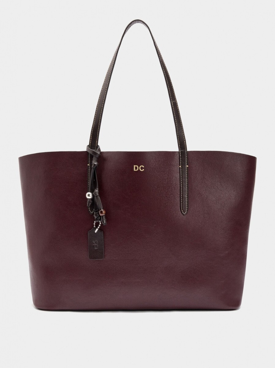 Bolso Shopper Reversible Con Bolsa Extraíble L - burdeos 