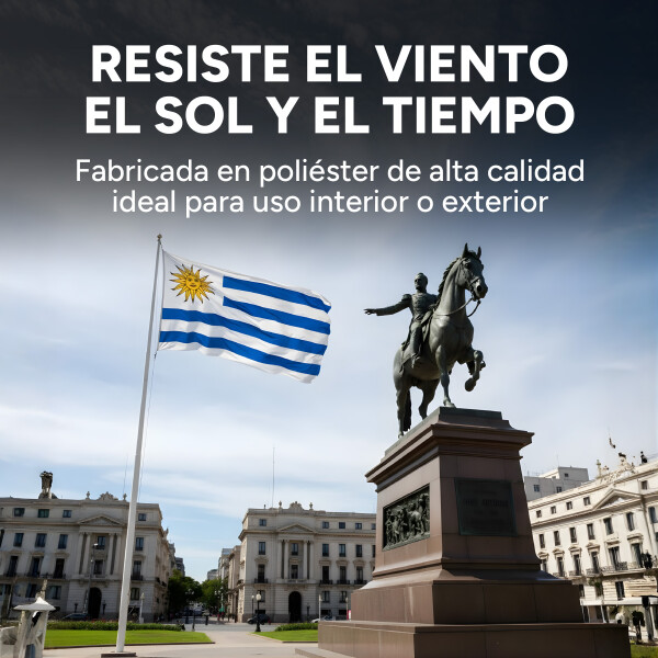 Bandera Pabellón Nacional de Uruguay Grande 120x180cm Color Blanco y Azul