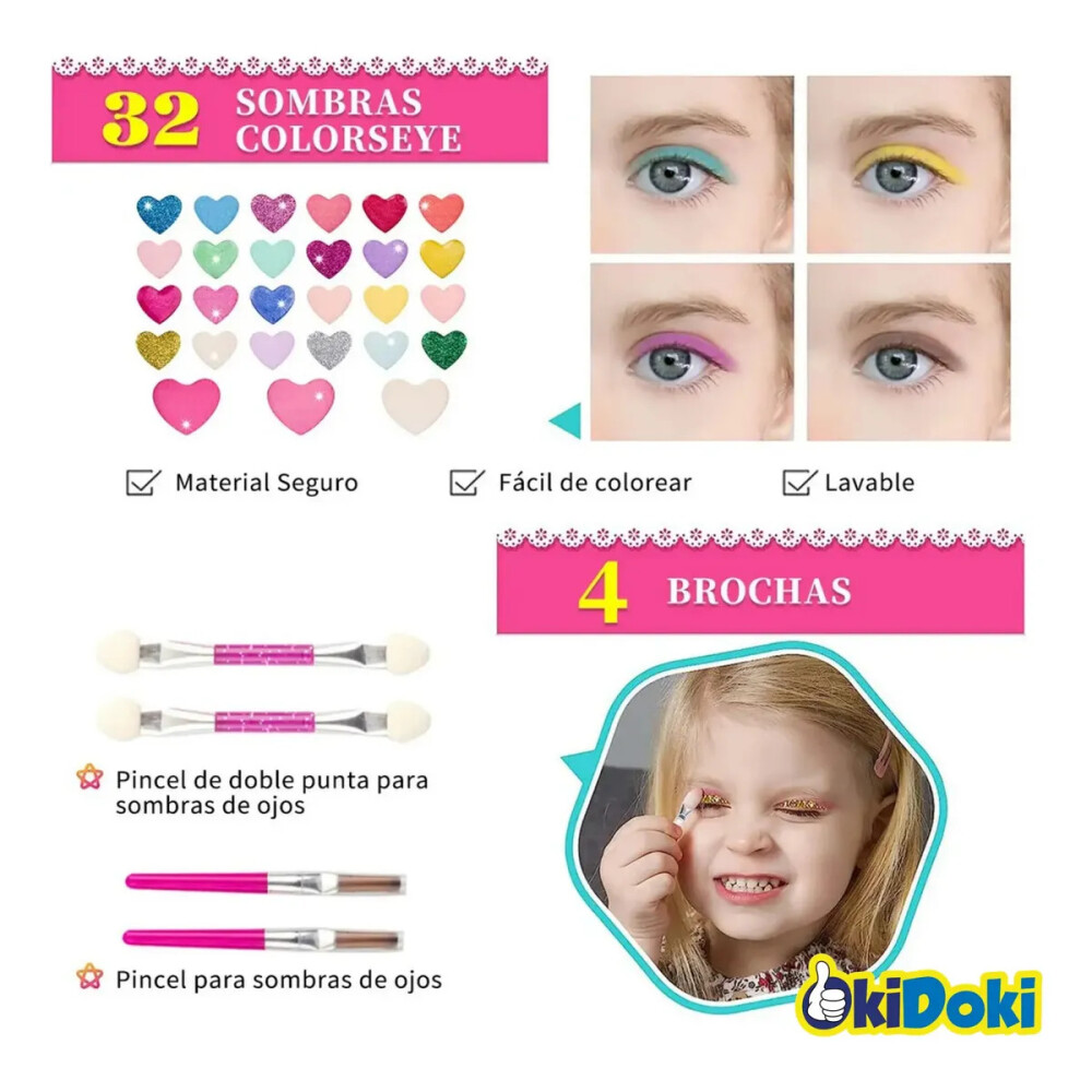 Maletín de maquillajes con sombras, brillos, esmaltes y más... Lila