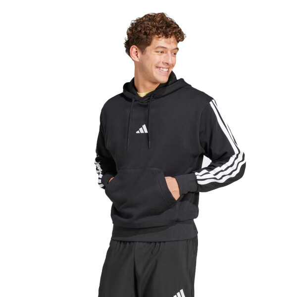 ESSENTIALS 3 STRIPES HOODIE - ADIDAS NEGRO