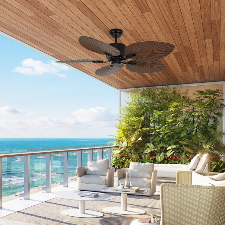Ventilador de Techo Practic Life MF5210 Boho Tropical de 5 Aspas con Control Remoto Ventilador de Techo Practic Life MF5210 Boho Tropical de 5 Aspas con Control Remoto