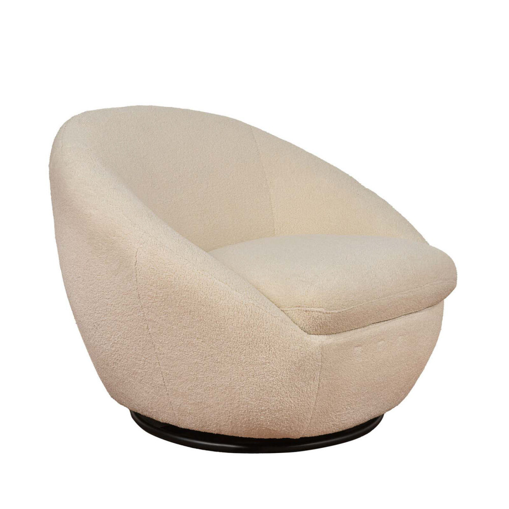 BUTACA GIRATORIA 1 CUERPO TELA BLANCO ORA OFFWHITE