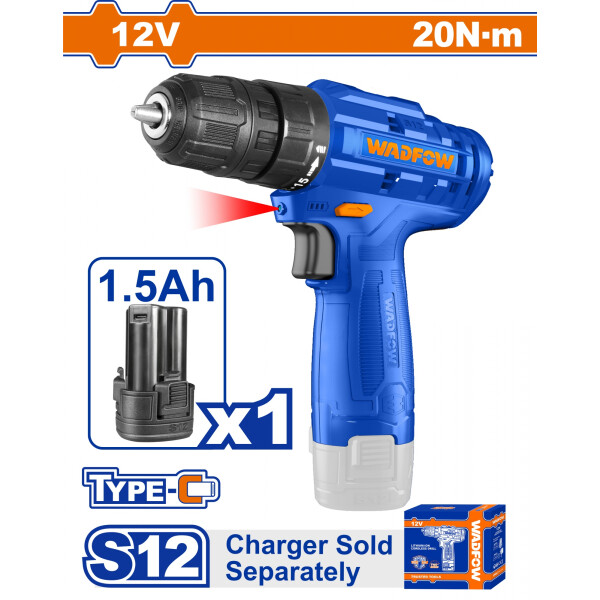 ATORNILLADOR 12V C BATERIA WADFOW WCDS510 ATORNILLADOR 12V C BATERIA WADFOW WCDS510