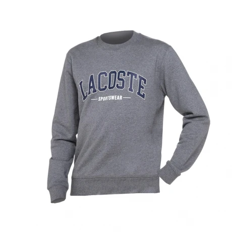 BUZO LACOSTE FRENCH TERRY C/ESTAMPA GREY