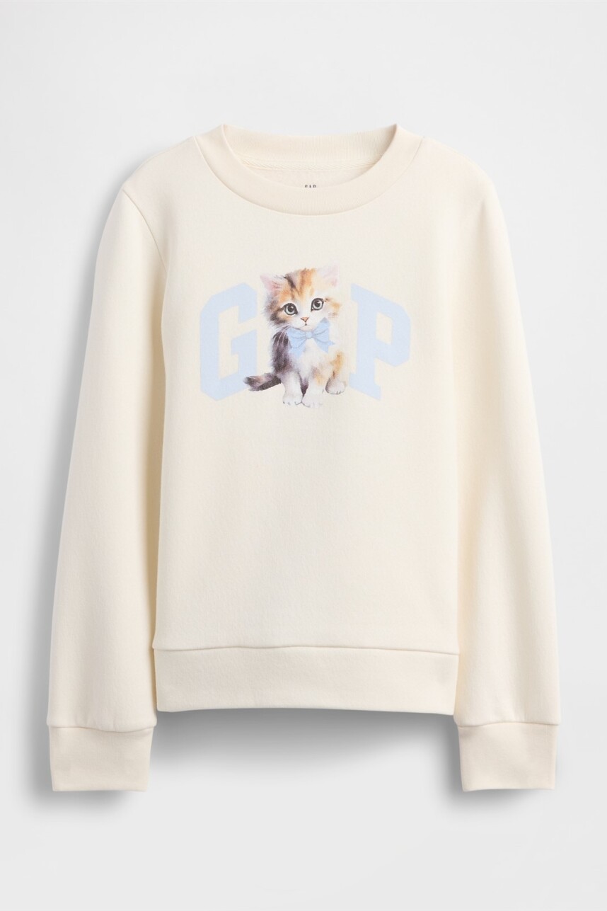 Buzo Deportivo Logo Gap Niña Ivory Frost