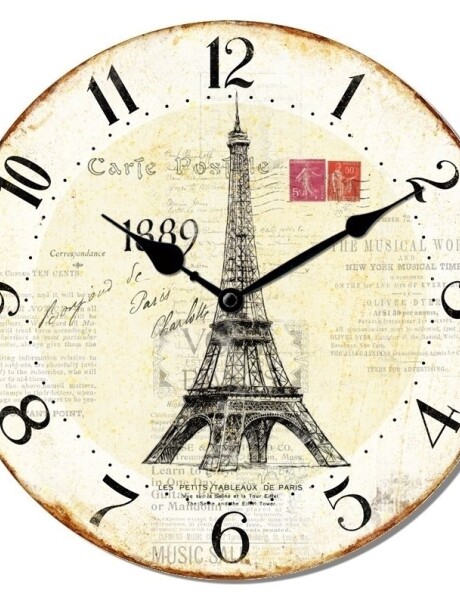 RELOJ DE PARED MDF D28.8X3.5CM TORRE EIFFEL RELOJ DE PARED MDF D28.8X3.5CM TORRE EIFFEL