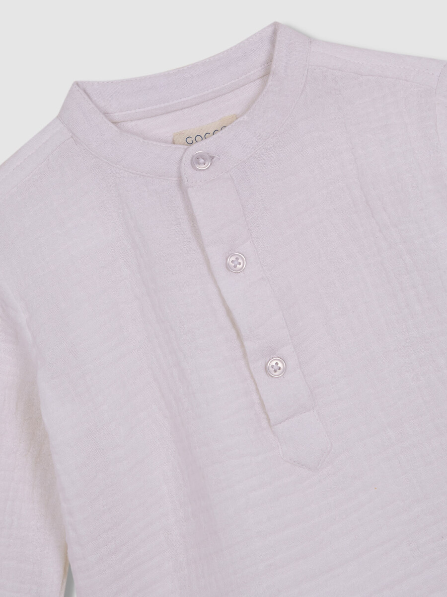 Camisa Mao Panadera De Gasa Blanco