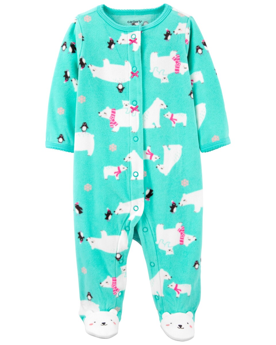 Pijama de Micropolar para Dormir y Jugar con Pie Osos Polares 
