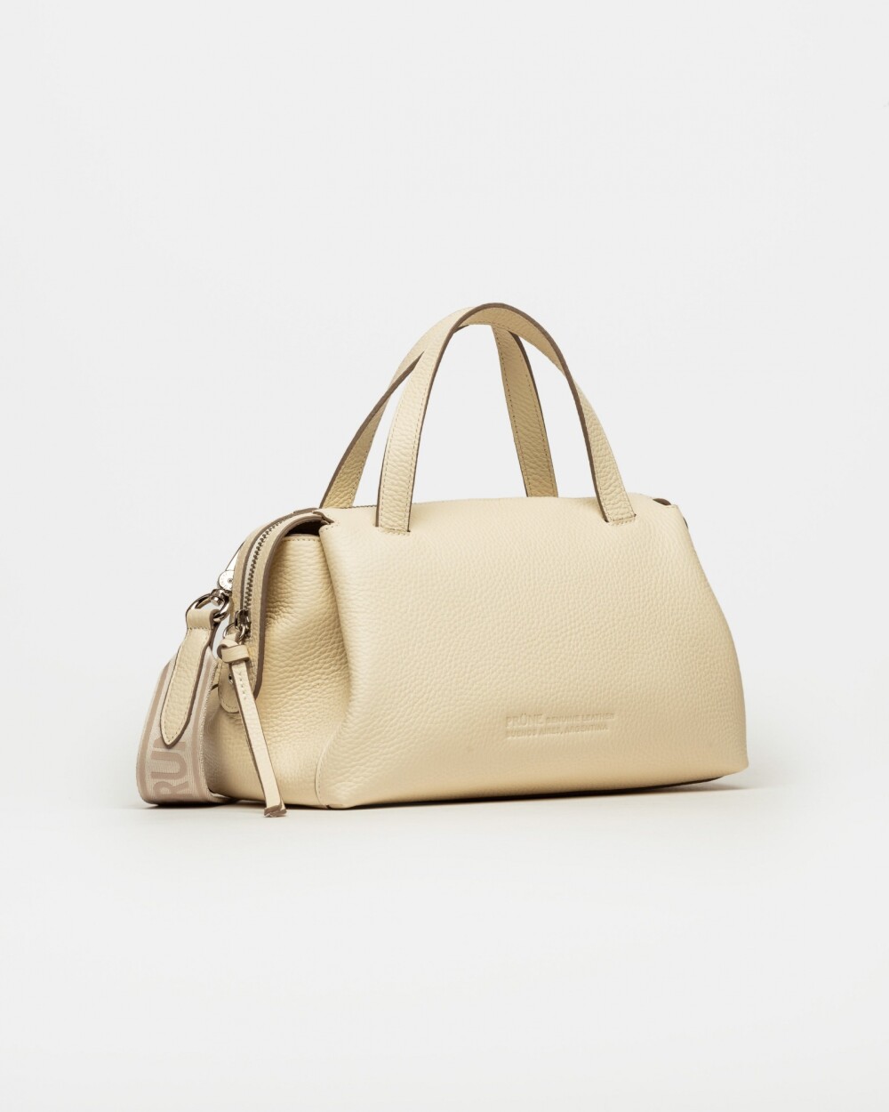 Cartera de mano Resort en cuero graneado Cotton Niquel