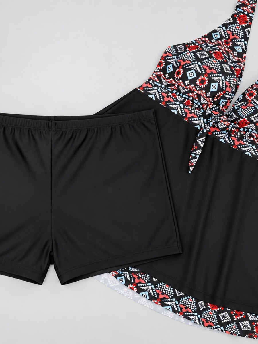 Malla tankini Negro/rojo
