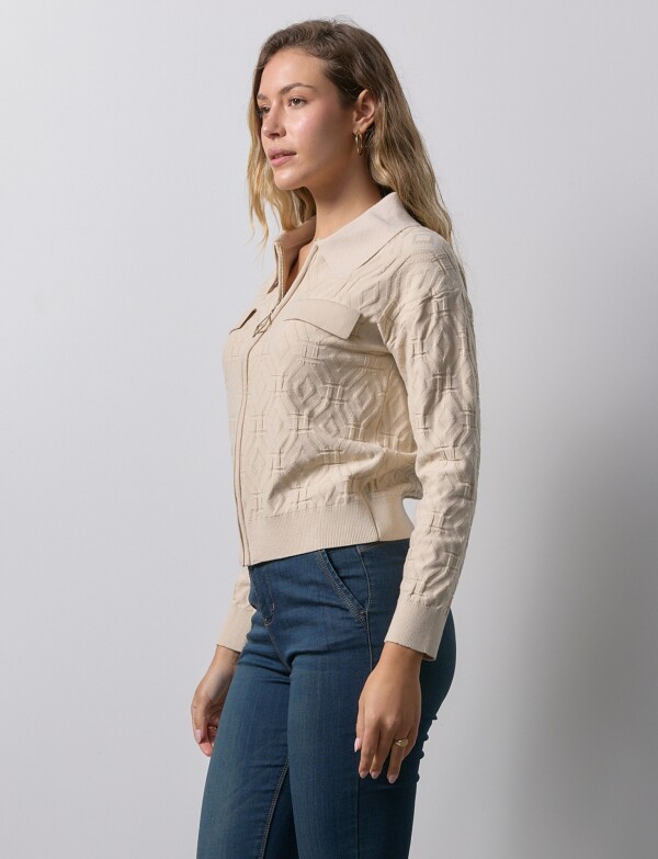 Cardigan Jacquard BEIGE
