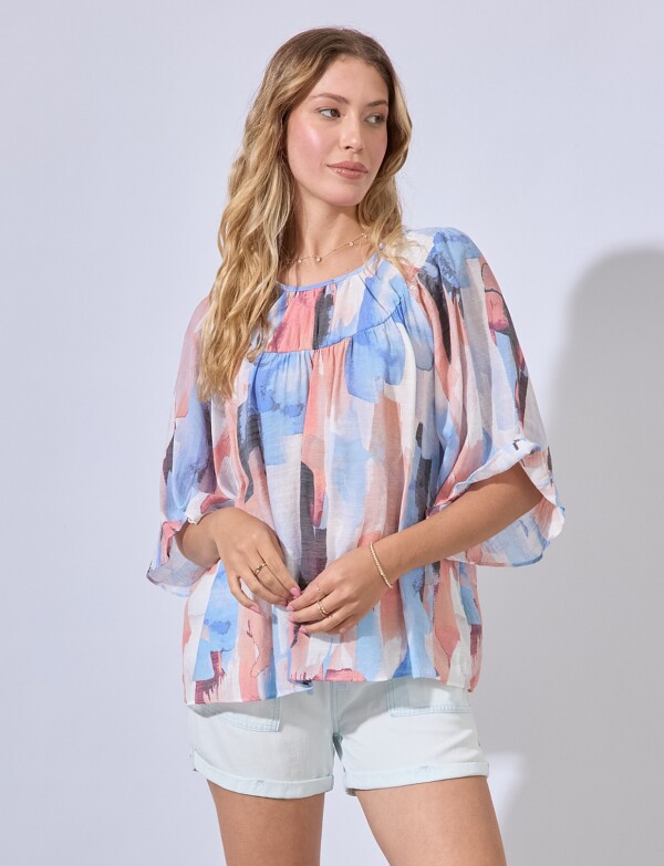 Blusa Print MULTI/AZUL