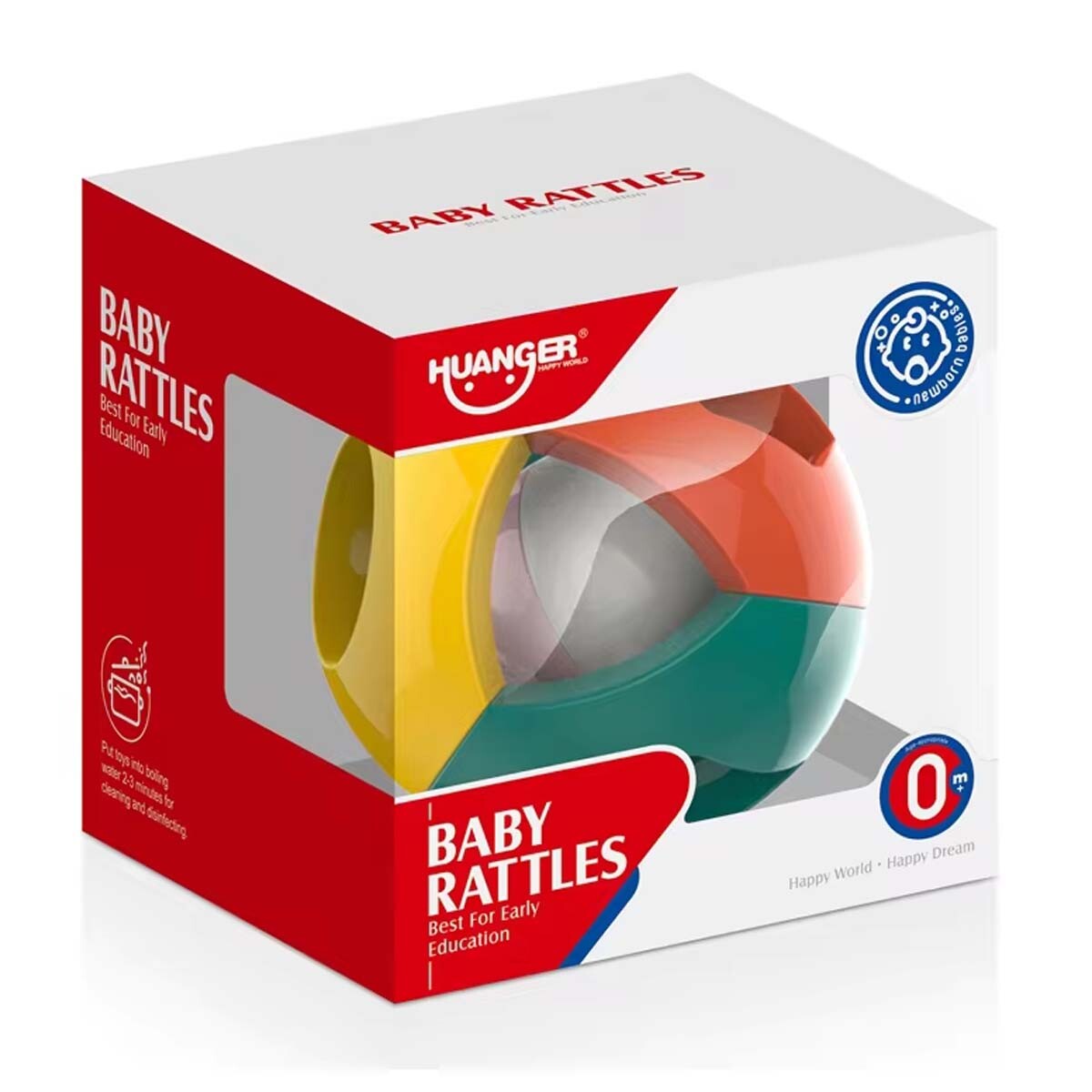 Sonajero con Diseños Pelota Juguete en Plástico Bebé Huanger - Multicolor Oscuro 