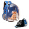 Mochila Bolso Mascotas Gato Perro Capsula Color azul