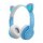 Auriculares BT Plegables Orejas Gato con Luz LED RGB Celeste