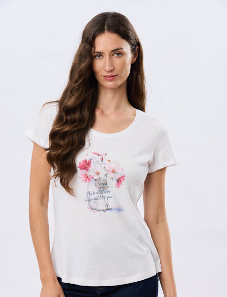 REMERA ESTAMPADA DE ALGODÓN Blanco