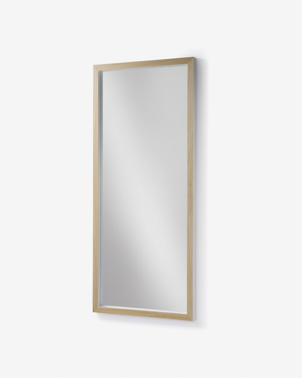 Espejo Enzo de madera maciza de ayous 78 x 178 cm blanco