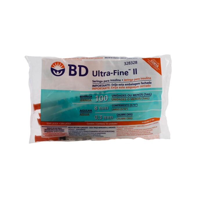 JERINGA INS.100 UI.ULTRAFINE X1ML BD 30G única