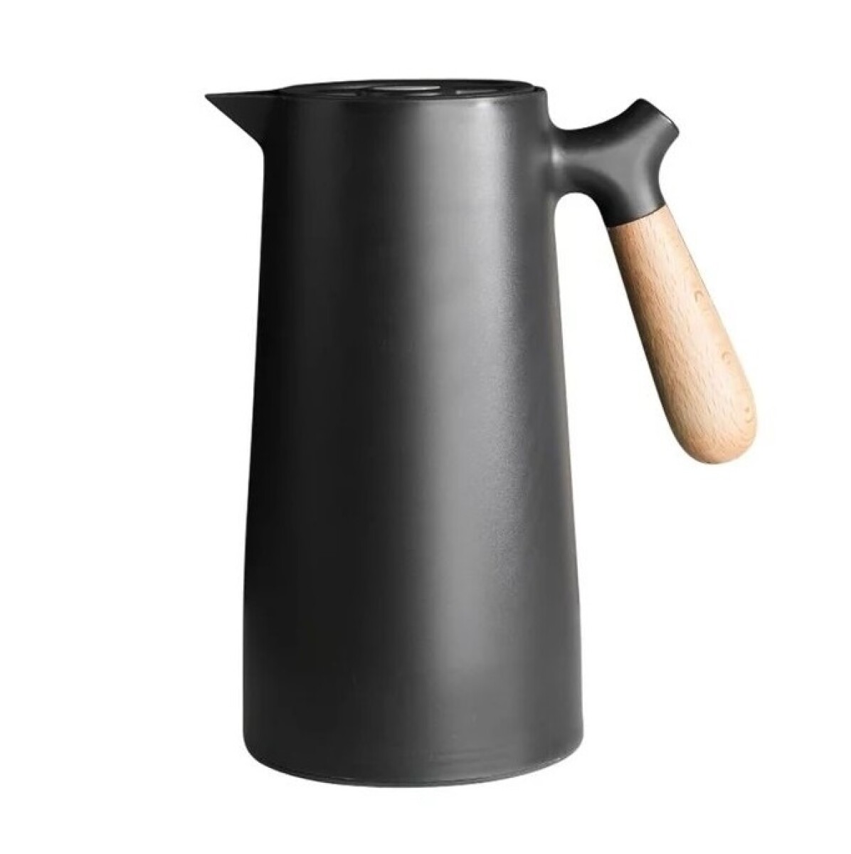 JARRA TERMICA 1L PLASTICO MANGO MADERA NEGRO 