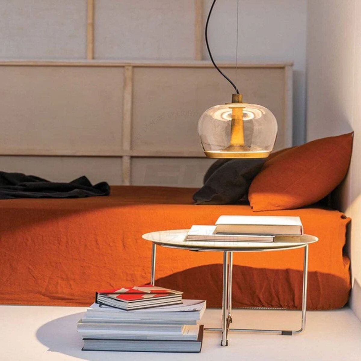 LUMINARIA DE TECHO GLASS LIGHT Ocre 
