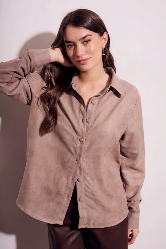 Camisa Gamuza Vegana Mocha