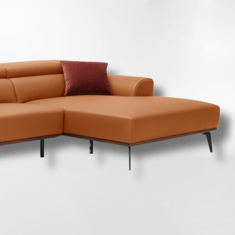 Sofá con chaise DUNA TELA Marrón - DERECHO