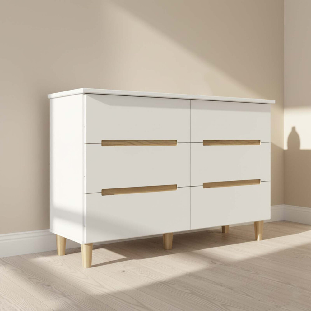 COMODA 6 CAJONES MDF BLANCO LOGAN