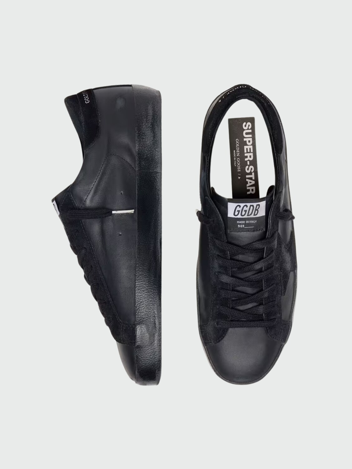 GOLDEN GOOSE - Zapatillas Super- Star de hombre Napa con estrella Negro