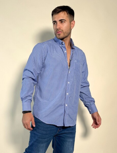 Camisa a cuadros Inti Celeste