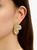 Pendientes Media Flor De Resina beige