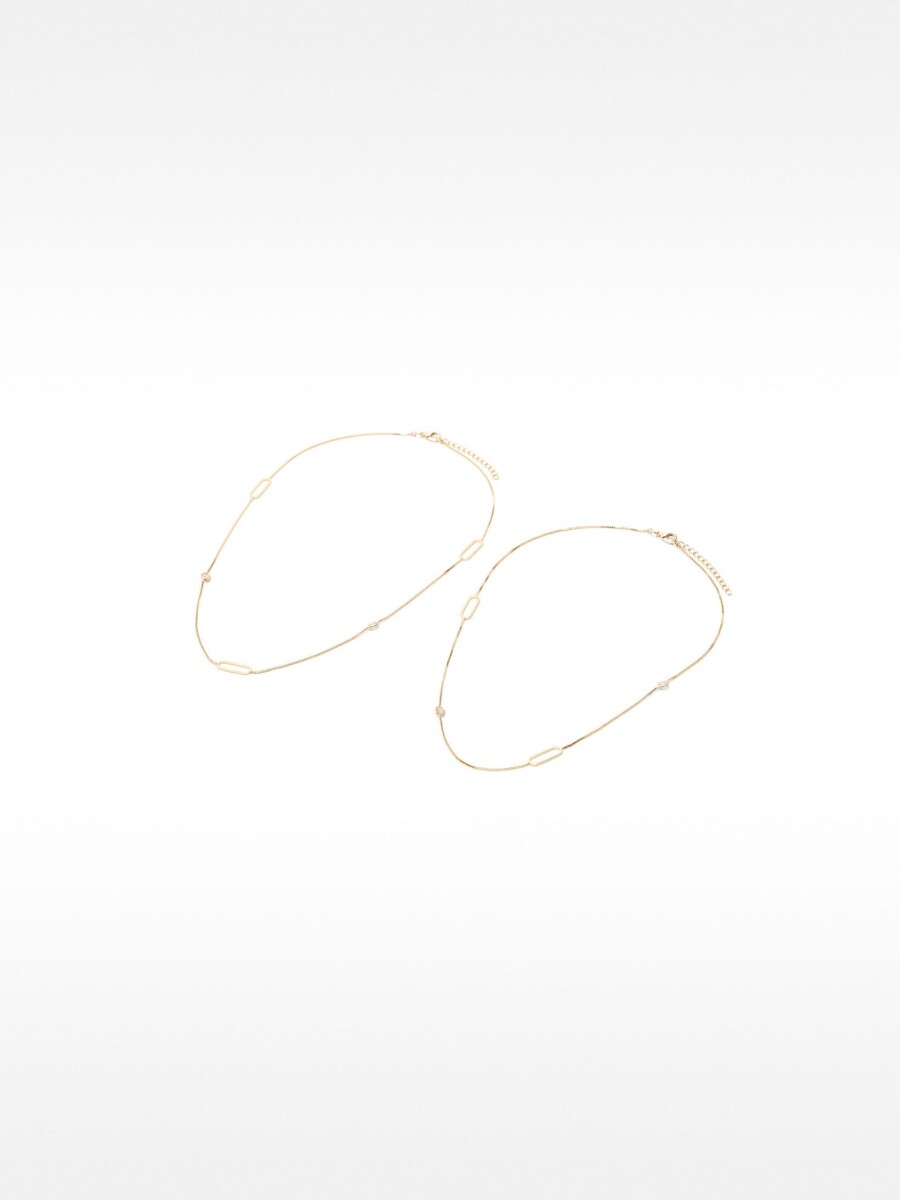 Set De Collares Con Circonitas dorado
