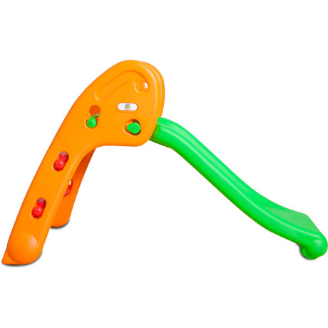 Tobogán Infantil Plástico Plegable Niño +4 Pisos Goma Verde con naranja
