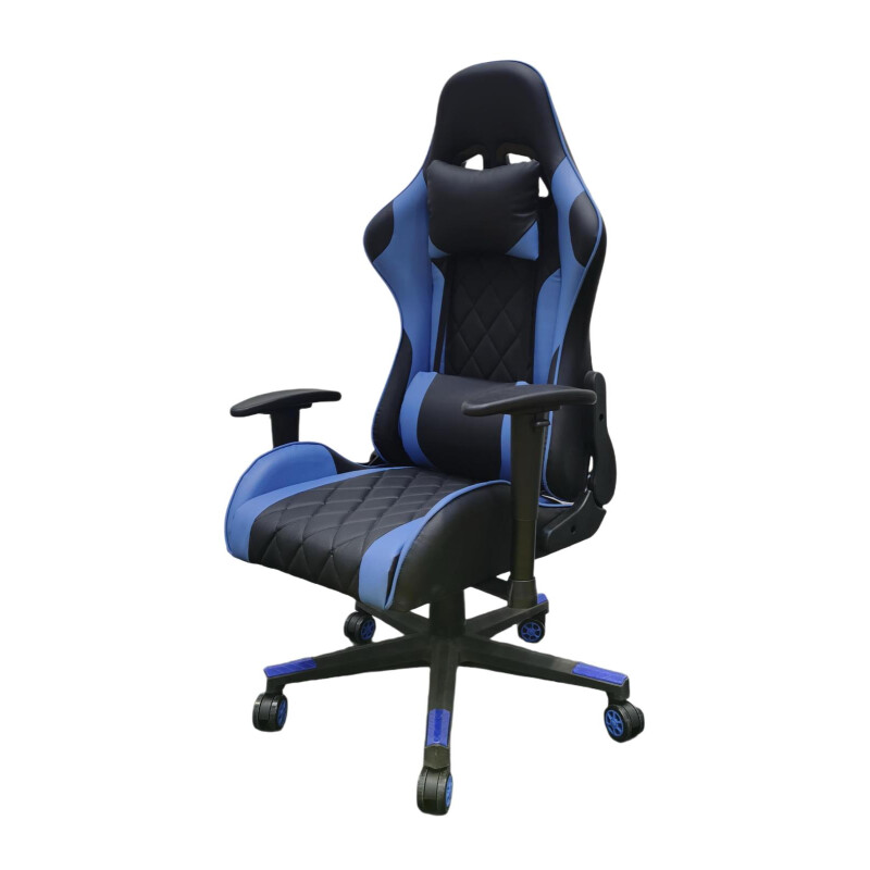 Silla Gamer Negra/Azul con Estructura Metálica y Sistema Oscilante Silla Gamer Negra/Azul con Estructura Metálica y Sistema Oscilante