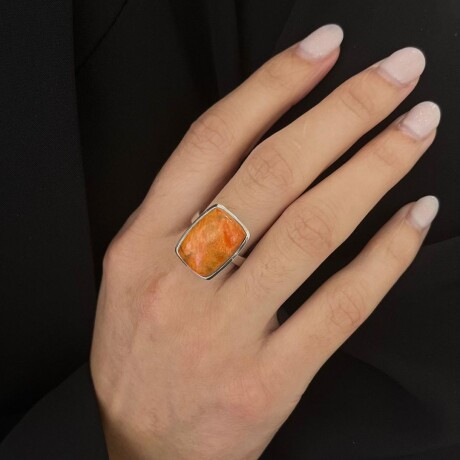 Anillo Agata Naranja - Plata 925 Anillo Agata Naranja - Plata 925