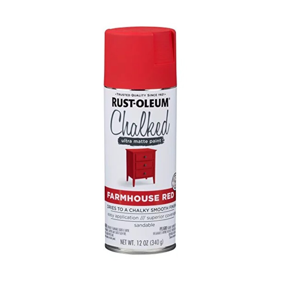 Esmalte en Aerosol Tizado Chalked 340g Rust-Oleum - Rojo Campestre 