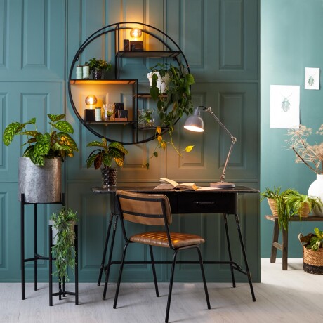 MACETA CON SOPORTE METAL GRIS BAKSI