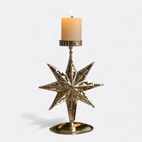 Porta Vela Candelabro Navideño Estrella Grande