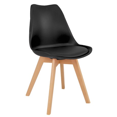 SILLA DE COMEDOR POLIPROPILENO-Y-MADERA NEGRO ESTILO EAMES