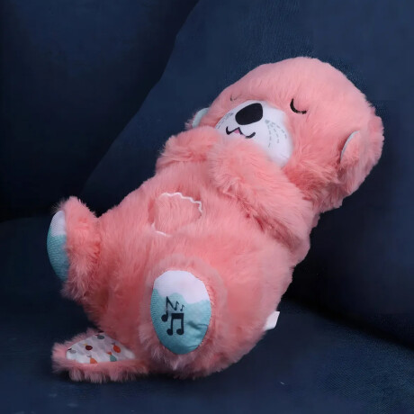 Oso de peluche con ruido blanco, luces y movimiento Rosado