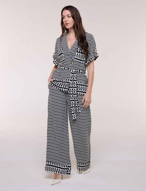Conjunto Chaqueta Lazo & Pantalón NEGRO/CRUDO