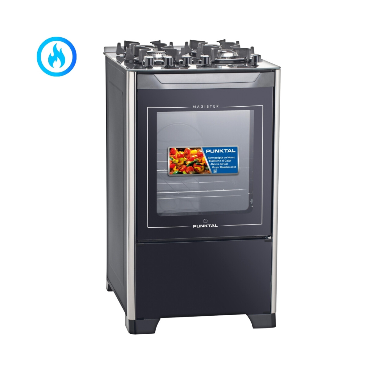 COCINA PUNKTAL A GAS 4H CON GRILL - PK-490G 