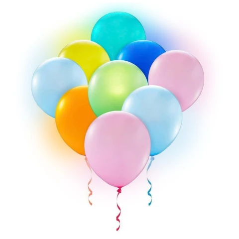 Set Globos Luces Led x5 Decoración Luminoso Fiestas Cotillon Variante Diseño Fluor