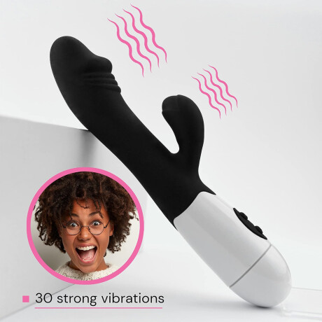Vibrador Con Doble Estímulo Desing A Pila Negro