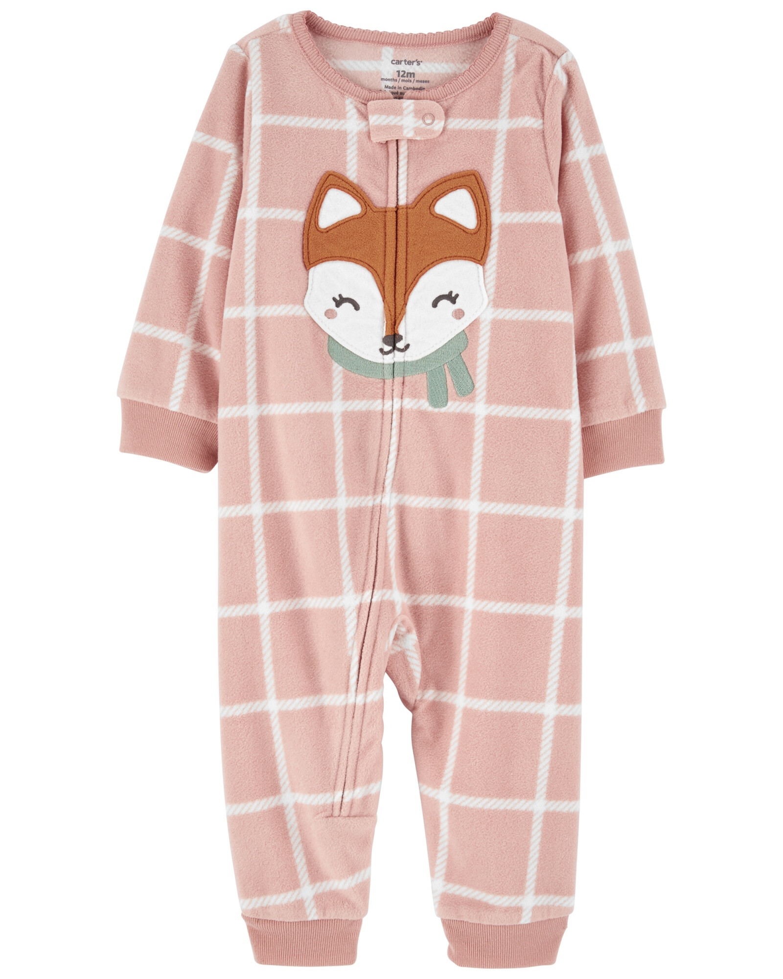 Pijama una pieza de micropolar estampa zorro Sin color