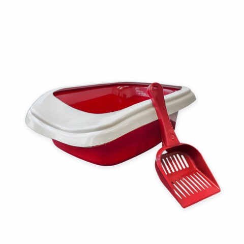 Baño Sanitario Arenero Gato Bandeja Abierto Con Pala Litera Variante Color Bordo