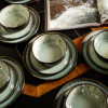 Juego de vajilla cerámica 18 piezas verde Juego de vajilla cerámica 18 piezas verde